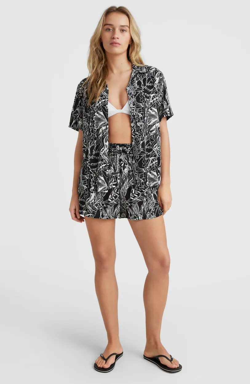 Discount O’Neill Short Java Wave Met Hoge Taille | White . Black Comic Seaweed