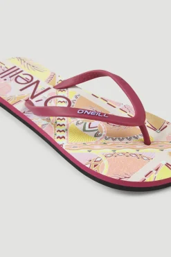 Sale O’Neill Slippers Profile Graphic | Yellow Scarf Print