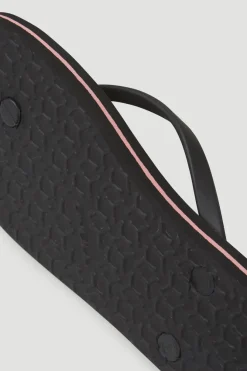Discount O’Neill Slippers Profile Graphic | Black Tropical Flower