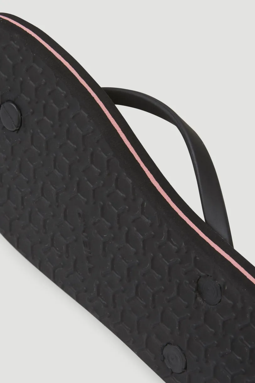 Discount O’Neill Slippers Profile Graphic | Black Tropical Flower
