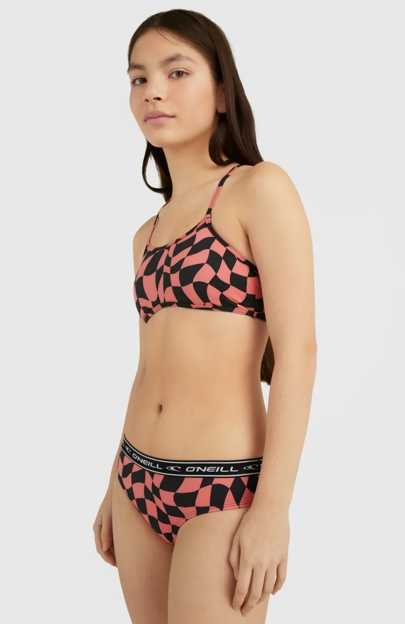 Online O’Neill Sportclub Active Bralette Bikiniset | Pink Checkboard