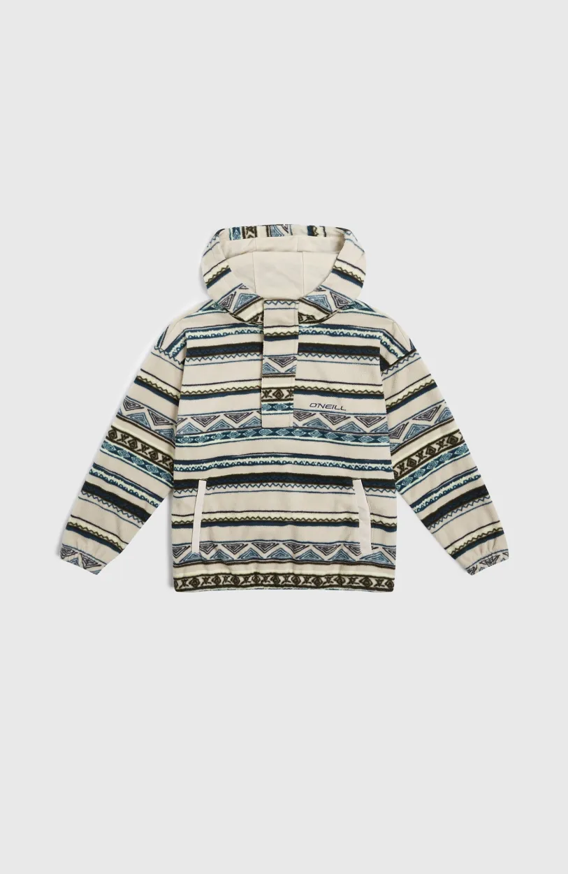 Hot O’Neill Superfleece Hoodie Met Halve Rits | Grey Ikat Stripe