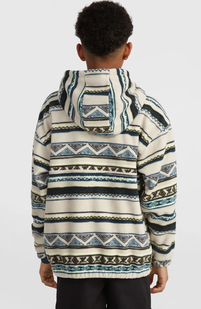 Hot O’Neill Superfleece Hoodie Met Halve Rits | Grey Ikat Stripe