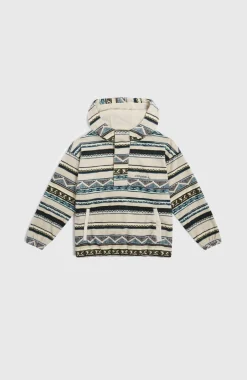 Hot O’Neill Superfleece Hoodie Met Halve Rits | Grey Ikat Stripe