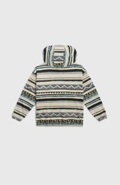Hot O’Neill Superfleece Hoodie Met Halve Rits | Grey Ikat Stripe