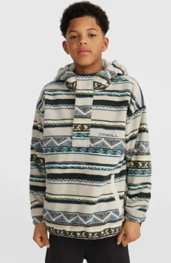 Hot O’Neill Superfleece Hoodie Met Halve Rits | Grey Ikat Stripe