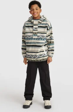 Hot O’Neill Superfleece Hoodie Met Halve Rits | Grey Ikat Stripe
