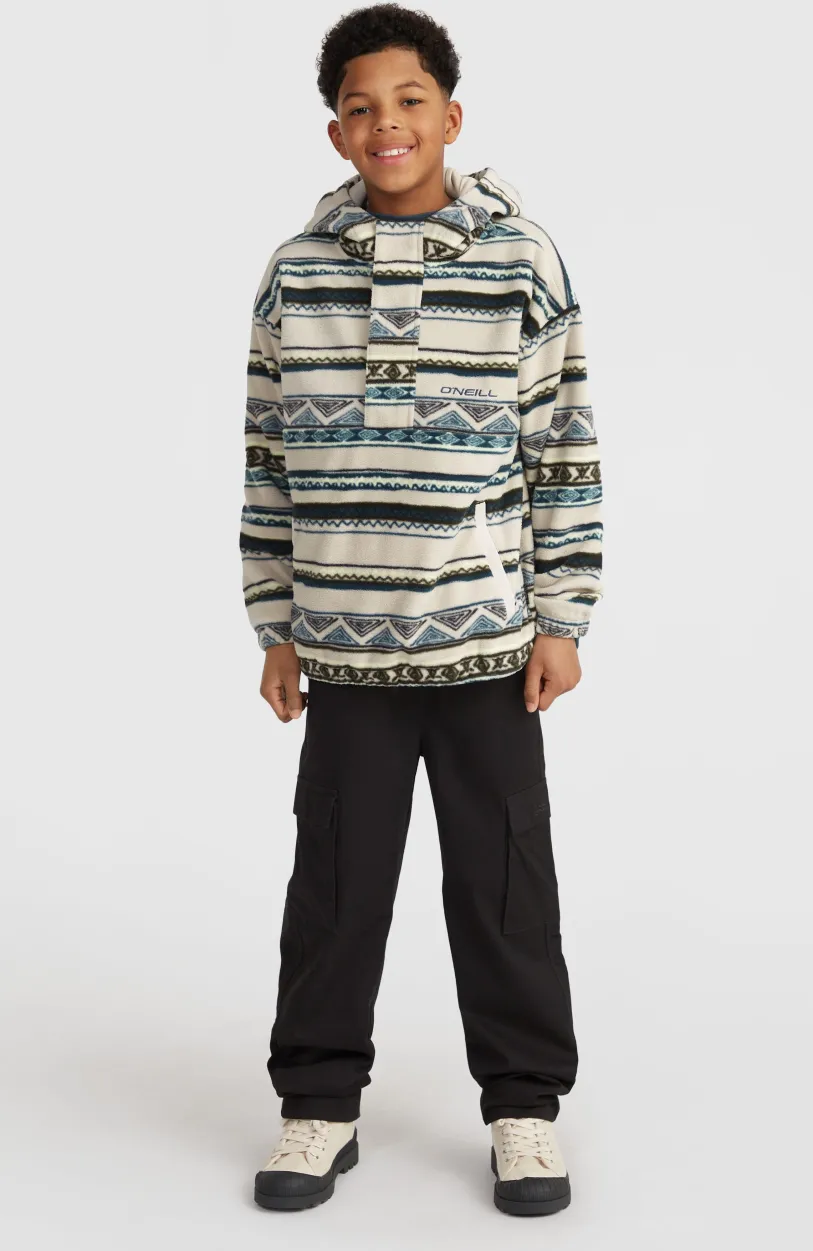 Hot O’Neill Superfleece Hoodie Met Halve Rits | Grey Ikat Stripe