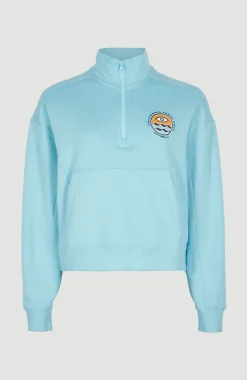 Clearance O’Neill Sweater Cove Met Halve Rits | Blue Topaz