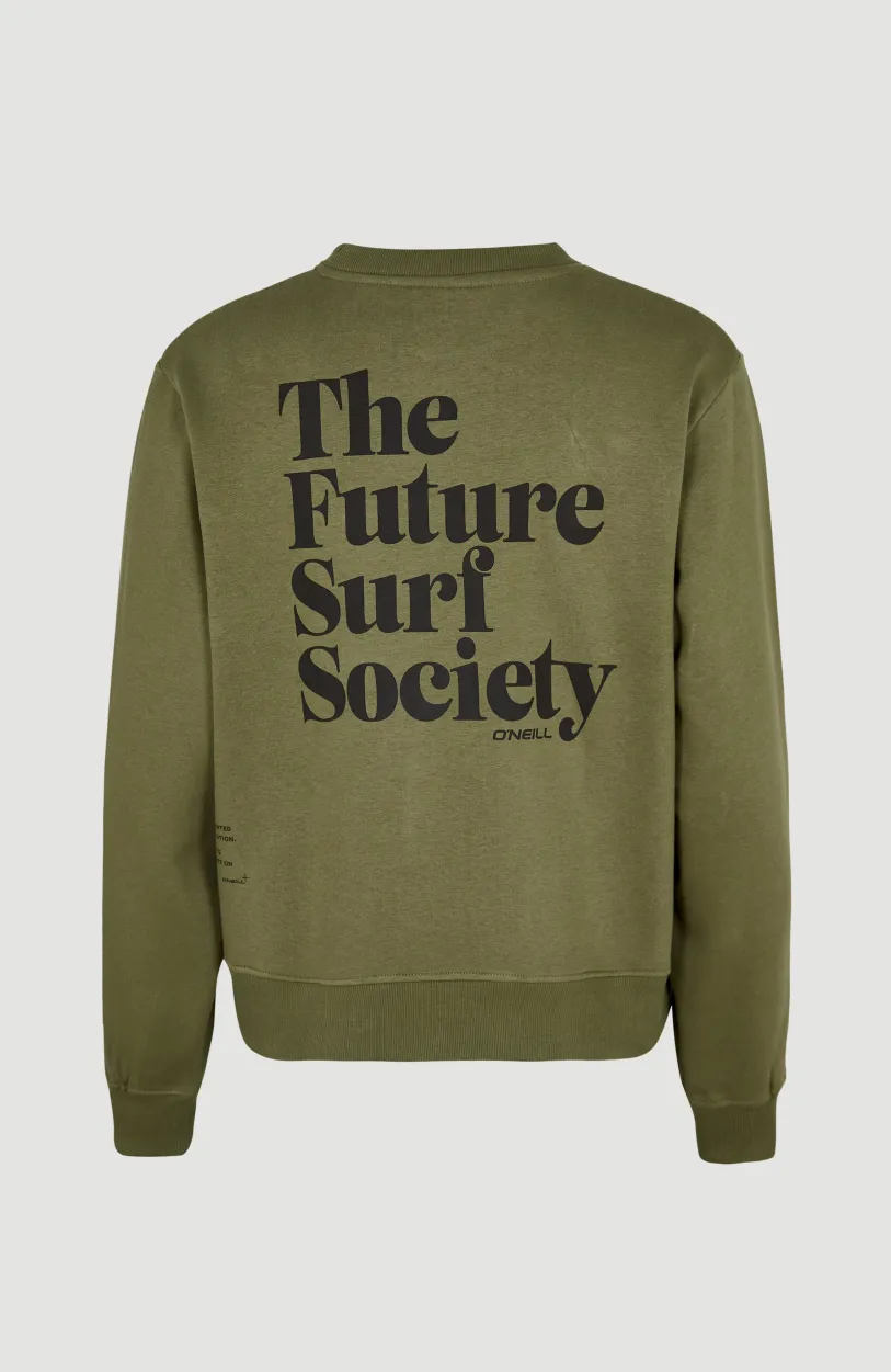 New O’Neill Sweater Future Surf Society Crew | Deep Lichen Green