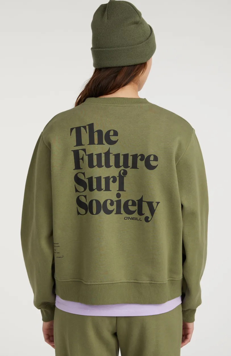 New O’Neill Sweater Future Surf Society Crew | Deep Lichen Green