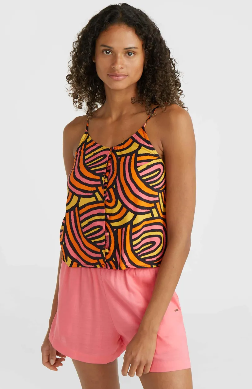 Best O’Neill Tiare Woven Tanktop | Orange Rainbow Stripe