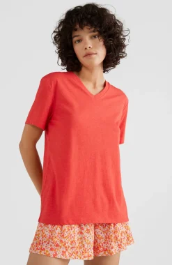 Online O’Neill T-shirt Essentials Met V-hals | Sunrise Red