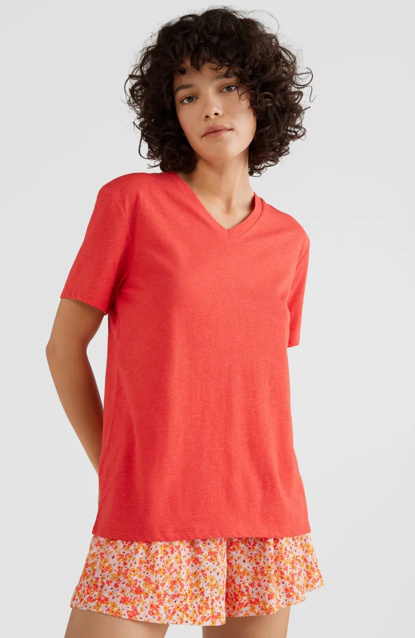 Online O’Neill T-shirt Essentials Met V-hals | Sunrise Red