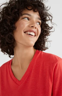 Online O’Neill T-shirt Essentials Met V-hals | Sunrise Red