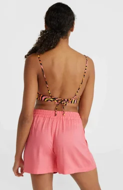 New O’Neill Wave Crop Bikinitop | Orange Rainbow Stripe