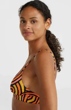 New O’Neill Wave Crop Bikinitop | Orange Rainbow Stripe