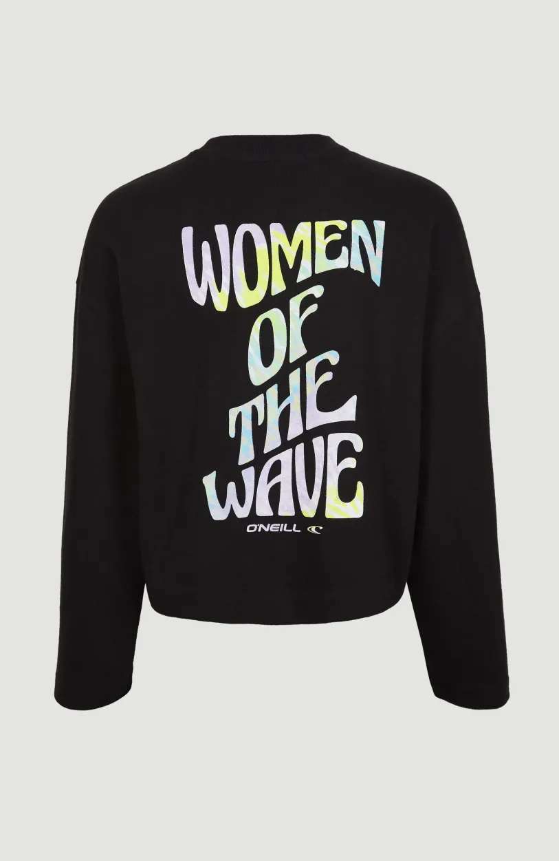 Outlet O’Neill Women Of The Wave Crew Sweatshirt | Black Out