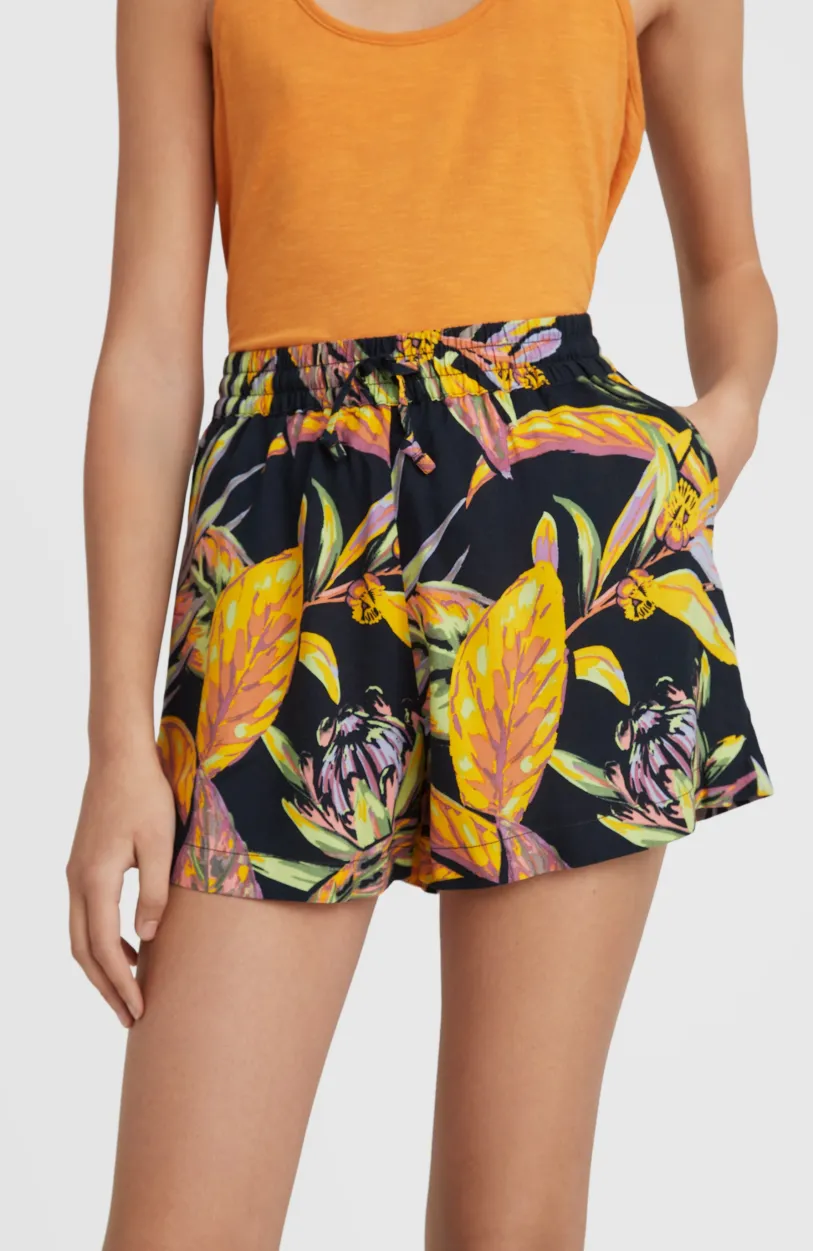 New O’Neill Zomershort Amiri Met Hoge Taille | Black Tropical Flower