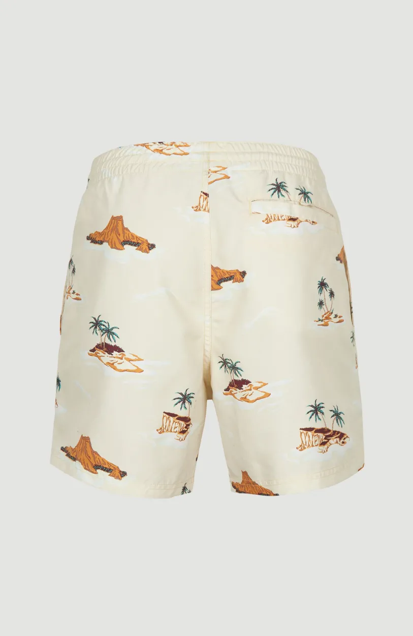 New O’Neill Zwemshort Cali Print 15'' | Beige Lost Island